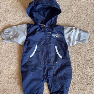3-6 month Nike Navy and Gray Hooded Baby Jumpsuit